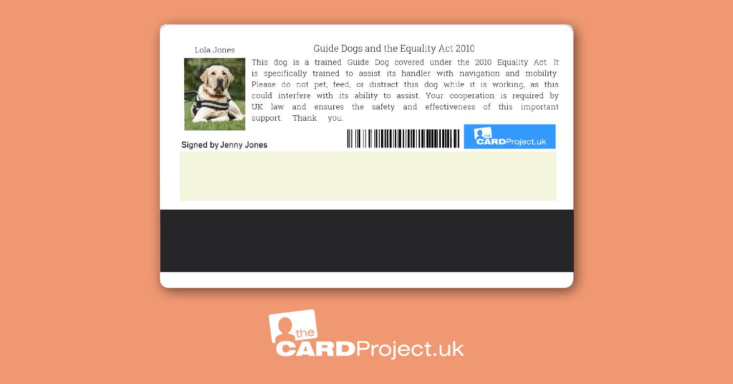 Guide Dog ID Card (REAR)